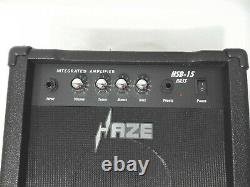 1/2 Haze 4-String Electric Bass Guitar, Black +15W Amp. +Free Gig Bag SBG-387BK