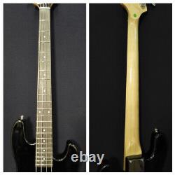 1/2 Haze SBG-387BK Gloss Black 4-String Electric Bass Guitar +Free Bag, Strings