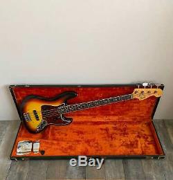 1966 Vintage Fender Jazz Bass Sunburst Rare Lollipop Tuners Fender Hard Case