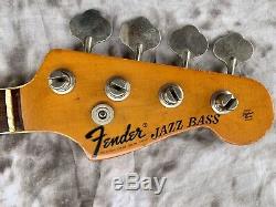 1972 Vintage Us Fender Jazz Bass Neck And Tuners 100% Original