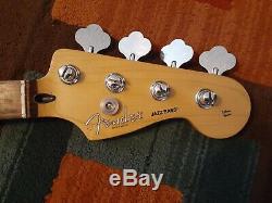 2003 Fender Deluxe Series Jazz Bass Neck & Tuners Stripped Truss Nut