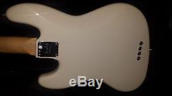 2015 Olympic White Fender American Jazz Bass Maple Neck Drop Tuner + Case Sweet
