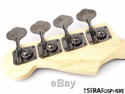 2016 Fender Aerodyne Jazz Bass NECK + TUNERS J Bass Guitar Parts Black