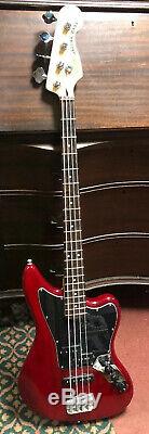 2016 Squire Fender Jaguar Bass Guitar. Candy Apple Red. Active Pickup. Very Nice