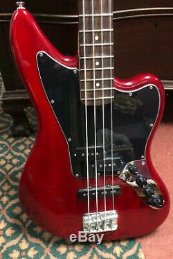 2016 Squire Fender Jaguar Bass Guitar. Candy Apple Red. Active Pickup. Very Nice