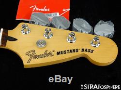 2018 Fender Mustang PJ Bass NECK & TUNERS Bass Guitar 30 Scale/ Pau Ferro