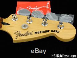 2018 Fender Mustang PJ Bass NECK & TUNERS Bass Guitar 30 Scale Pau Ferro