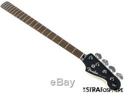 2020 Fender Aerodyne Jazz Bass NECK & TUNERS Guitar Parts Modern Black Headstock