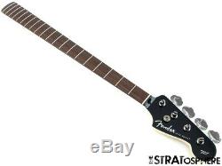 2020 Fender Aerodyne Jazz Bass NECK +TUNERS Guitar Parts Modern Black Headstock