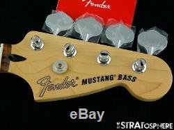 2020 Fender Mustang PJ Bass NECK & TUNERS Guitar 30 Scale Pau Ferro