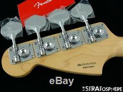 2020 Fender Mustang PJ Bass NECK & TUNERS Guitar 30 Scale Pau Ferro