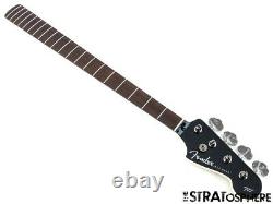 2021 Fender Aerodyne Jazz Bass NECK + TUNERS Guitar Parts Modern Black Headstock