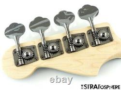 2021 Fender Aerodyne Jazz Bass NECK & TUNERS Guitar Parts Modern Black Headstock