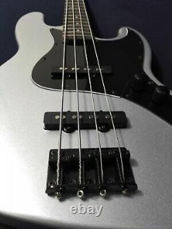 3/4 Haze HSJB 19580MSBH Silver-Grey 4-String Electric Jazz Bass Guitar +Free Bag