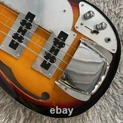3TS Teardrop-Shaped Electric Bass Guitar SS Pickups 4 Strings Flamed Maple Top
