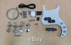 4/4 Complete No-Soldering PB Style Electric Bass Guitar DIY Kit+Free Tuner, Picks