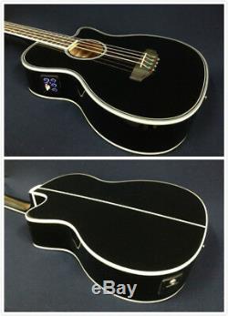 4/4 Haze 4-String Acoustic Bass Guitar, Black withEQ, Tuner+Free Bag FB-711BCEQ/BK