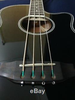 4/4 Haze 4-String Acoustic Bass Guitar, Black withEQ, Tuner+Free Bag FB-711BCEQ/BK