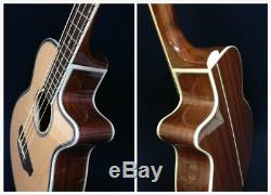 4/4 Haze 4-String Acoustic Bass Guitar withBuilt-in EQ/Tuner+Free Bag FB-711BCEQ/N