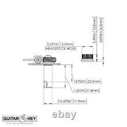 (4) Hipshot HB10 Bass Machine Heads Tuners for Fender Japan Mustang Bass, NICKEL