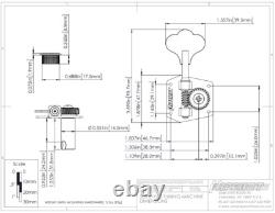(4) Hipshot HB3 Black American Classic Tuners for Pre-CBS Fender P/Jazz Bass