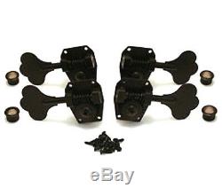 (4) Hipshot HB5 Black American Classic Tuners for Rickenbacker Bass Guitar