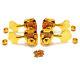 (4) Hipshot HB5 Gold American Classic Tuners for Rickenbacker Bass Guitar