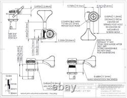 (4) Hipshot USA Chrome Ultralite 1/2 Y Key Bass Machine Heads/Tuners 20655C