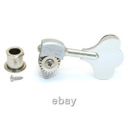 (4) Hipshot USA Chrome Ultralite 3/8 Clover Key Bass Machines/Tuners 20670C