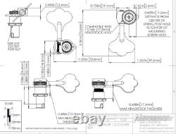 (4) Hipshot USA Nickel Ultralite 1/2 Clover Bass Machine Heads/Tuners 20675SN