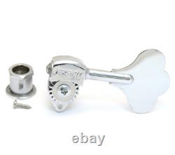 (4) Hipshot USA Nickel Ultralite 3/8 Clover Key Bass Machines/Tuners 20670SN