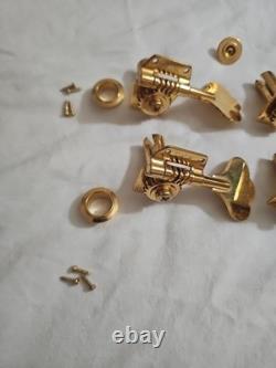 4 Schaller Gold Machine Head Tuners 4 String Bass Guitar with String Retainer