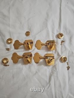 4 Schaller Gold Machine Head Tuners 4 String Bass Guitar with String Retainer