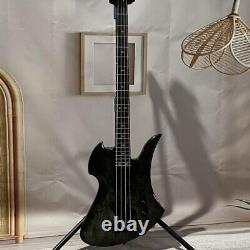 4 Strings Dark Gray Mockingbird Electric Bass Guitar HHHH Pickups Purl Veneer