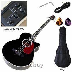 4 string black acoustic electric bass guitar 43 inch high gloss acustic bass