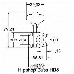 4x MECANIQUES BASSE HIPSHOT HB5-N RICKENBACKER BASS Replacement TUNERS SmallPost