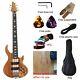 6 String Electric Bass Guitar Neck Through Solid Okoume Wood Matte 43 Inch