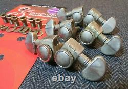 Aged GROVER 502N LOCKING nickel 181 Roto-Grip tuners fit Gibson Les Paul ES-335