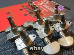 Aged GROVER 502N LOCKING nickel 181 Roto-Grip tuners fit Gibson Les Paul ES-335