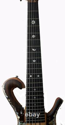 Antoniotsai -Planet inlay handmade-Mexico Bocote Elec 7 strings Guitar Bass 3617