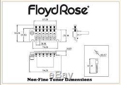 Authentic Original Floyd Rose Non-Fine Tuner Tremolo Kit Burnt Chrome, R3 Nut