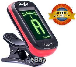 AxeRig Clip-On Chromatic Guitar Tuner for Acoustic Bass 6 & 12 string Guitars