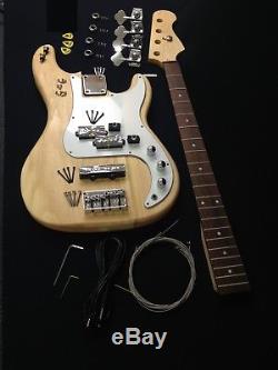 B-303 Complete NO-SOLDER DIY Kit-Full Size PB Electric Bass Guitar+ Tuner, Picks