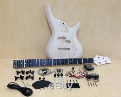 B-325DIY Complete NO-SOLDER DIY Kit-Full Size Electric Bass Guitar+Tuner, 3 Picks