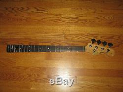 BASS GUITAR NECK WITH CLOVER LEAF TUNERS with FENDER JAZZ BASS DECAL LOGO
