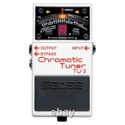 BOSS TU 3 Chromatic Tuner Pedal with Sharp 21 Segment LED Meter for Pitch Tuning