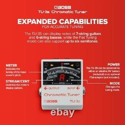 BOSS TU 3S Chromatic Tuner Compact Guitar Bass Pedal Reliable Accurate Tuning