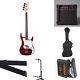 Baltimore BB-5 RED 4 String Electric Bass Pack + 15W AMP BAG STRAP STAND TUNER
