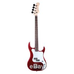 Baltimore BB-5 RED 4 String Electric Bass Pack + 15W AMP BAG STRAP STAND TUNER
