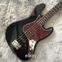Black 4 Strings Electric Bass Guitar 60s Jazz Bass SS Pickups Red Pick Guard
